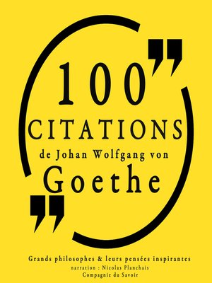 cover image of 100 citations de Goethe